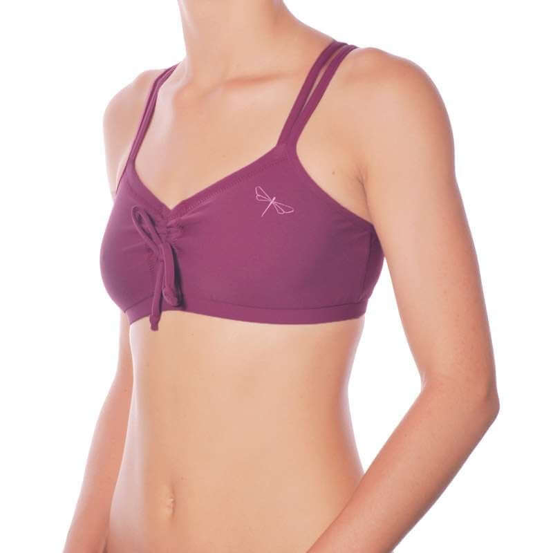 Adjustable sports bra Nella | Sports bra | Color: ruby | Women's sports bra | Dragonfly Pole Dance Clothes and Bikram Hot Yoga Outfit