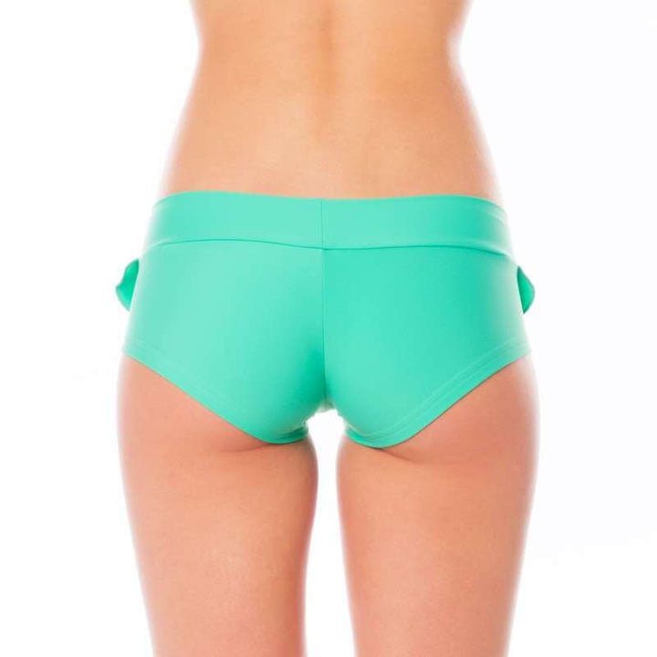 Hot pants frilled | Shorts | Color: mint | Pole Shorts | Dragonfly Pole Dance Clothing and Bikram Hot Yoga Wear