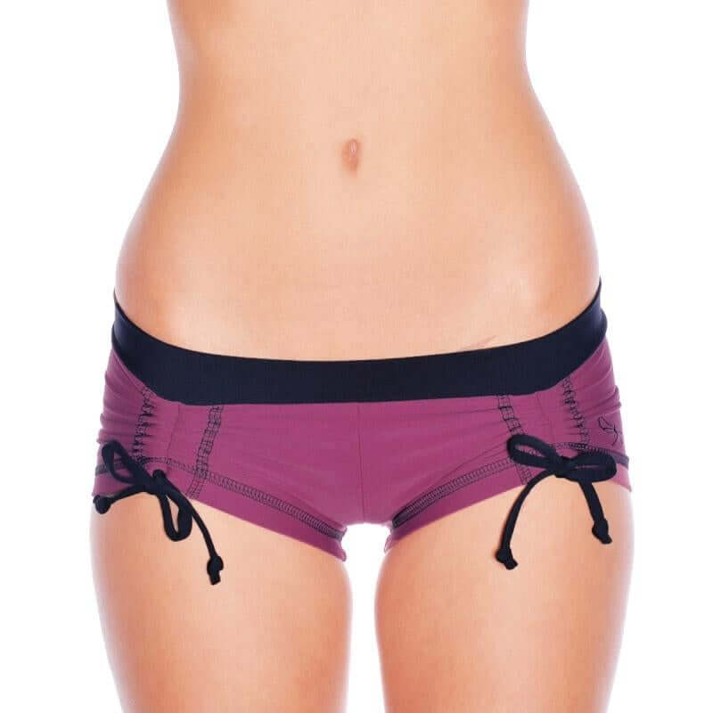 Pole fitness shorts Bella | Shorts | Color: ruby / black | Pole Shorts | Dragonfly Pole Dance Clothing and Bikram Hot Yoga Wear