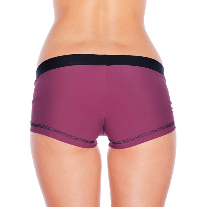 Pole fitness shorts Bella | Shorts | Color: ruby / black | Pole Shorts | Dragonfly Pole Dance Clothing and Bikram Hot Yoga Wear