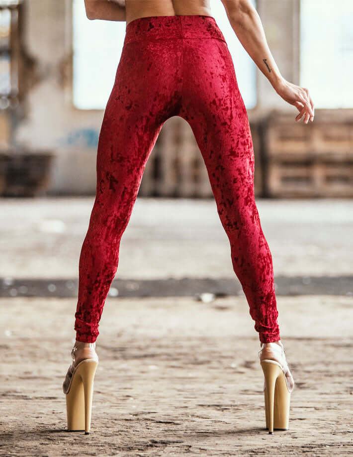 Velvet leggings Adriana | Leggings | Color: black velvet | Yoga Leggings | Dragonfly Pole Wear and Bikram Hot Yoga Clothes