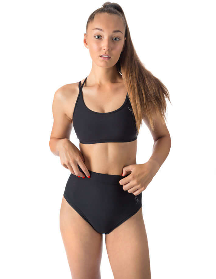 Sports bra Nicole | Sport-BH | Color: black | Women's sports bra | Dragonfly Pole Dance Clothes and Bikram Hot Yoga Outfit