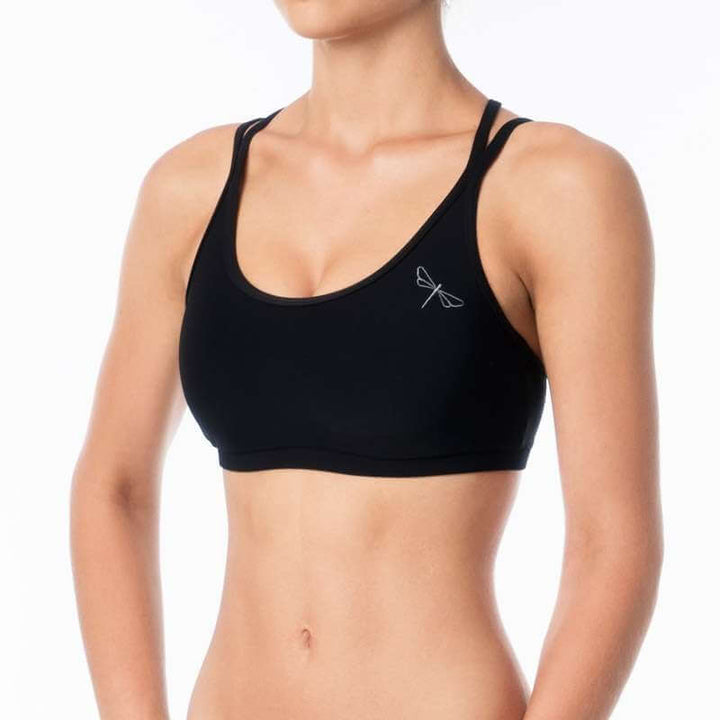 Pole Dance Sport-BH | Sportovní podprsenka | Color: black | Women's sports bra | Dragonfly Pole Dance Clothes and Bikram Hot Yoga Outfit