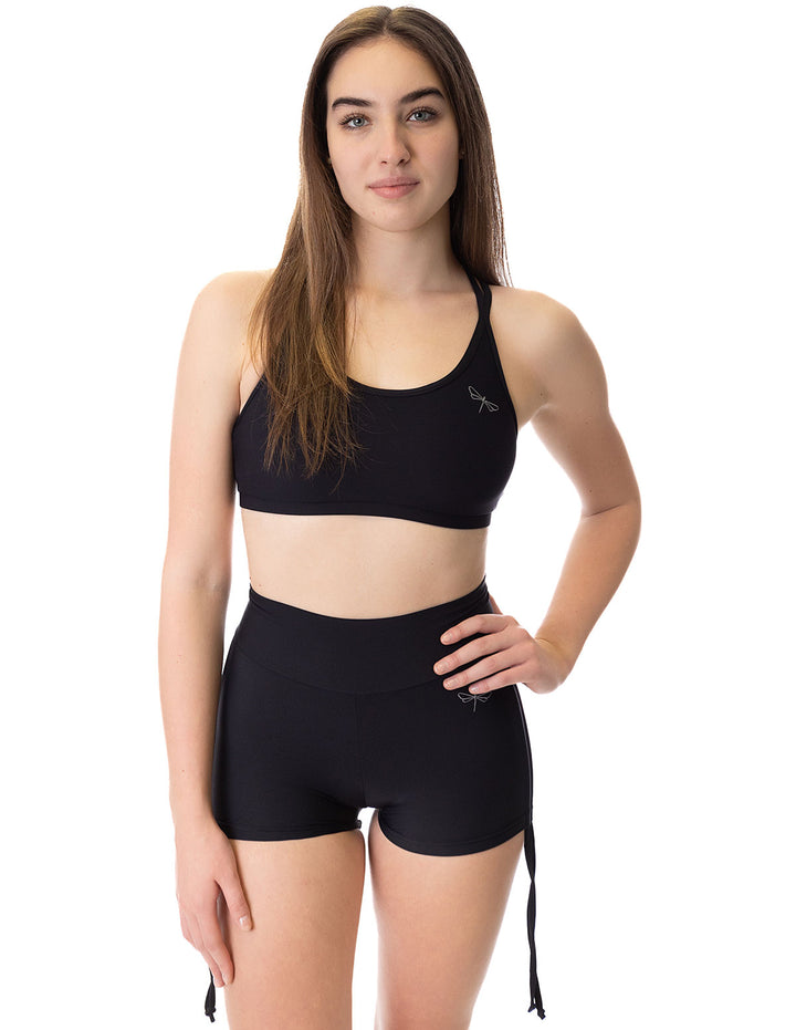 High Waist Drawstring Pole Shorts - Emma