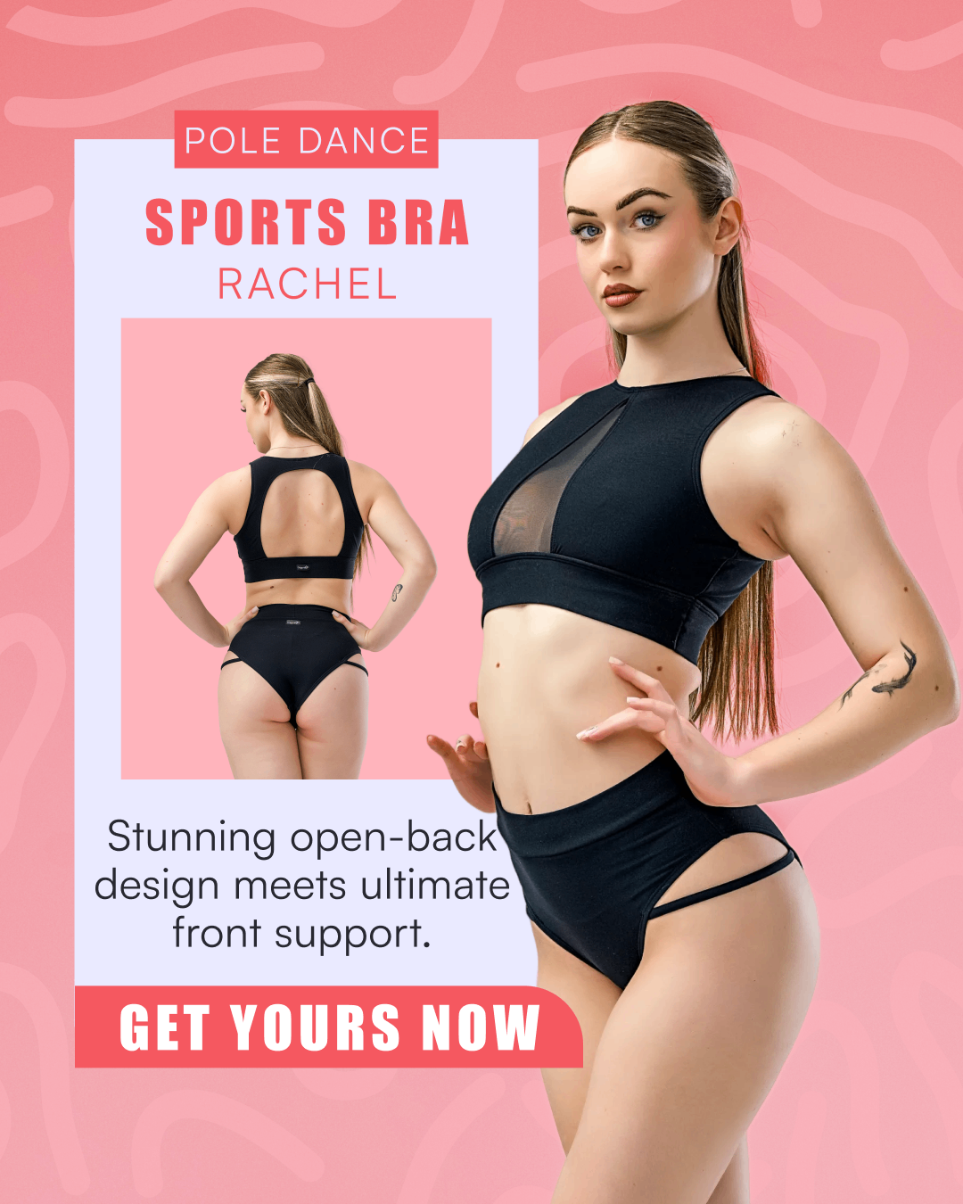 Mesh Sport-BH fü Pole Dancing and Yoga - Rachel