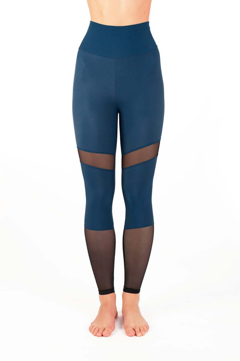 Mesh leggings Barbara | Leggings | Color: petrol / mesh | Yoga Leggings | Legging en tulle à taille haute | Mesh leggings | Legíny s tylem | Leggings mit Netz