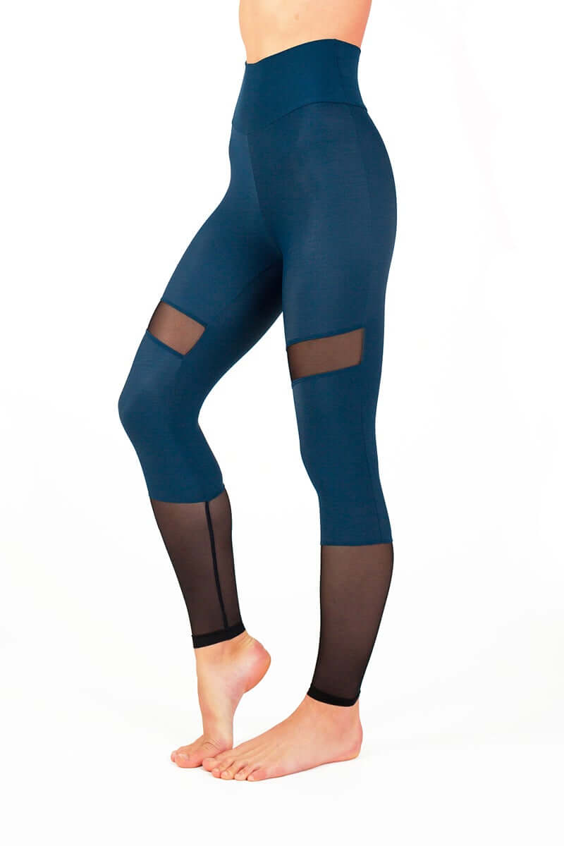Mesh leggings Barbara | Leggings | Color: petrol / mesh | Yoga Leggings | Legging en tulle à taille haute | Mesh leggings | Legíny s tylem | Leggings mit Netz