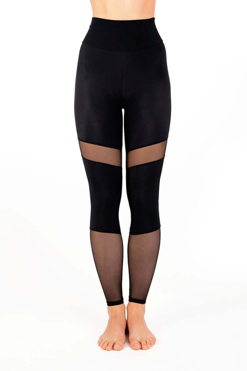 Mesh leggings Barbara | Leggings | Color: petrol / mesh | Yoga Leggings | Legging en tulle à taille haute | Mesh leggings | Legíny s tylem | Leggings mit Netz