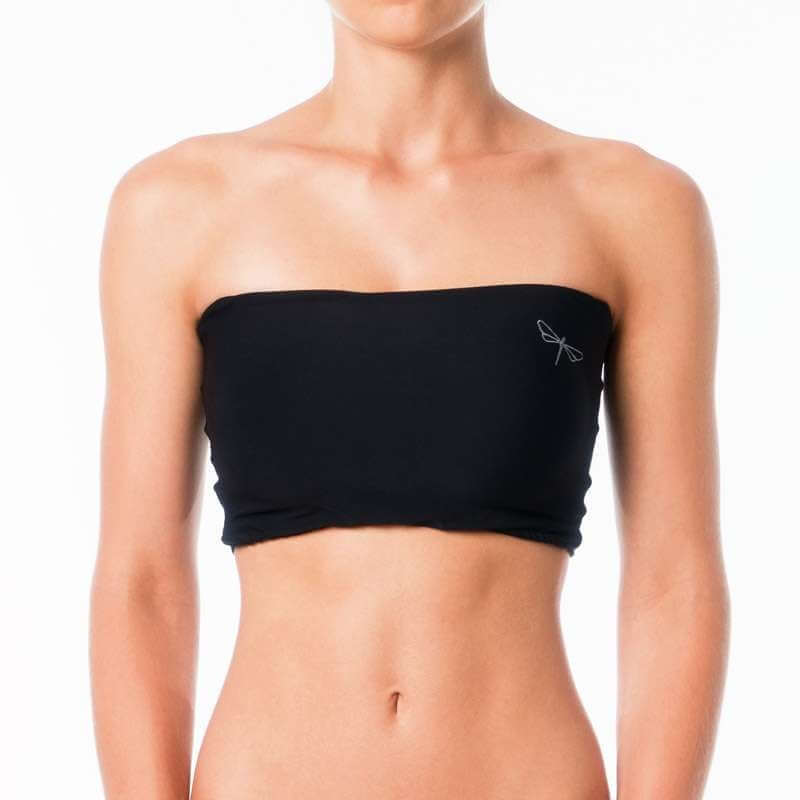 Schwarzes trägerloses Tube-Top für Pole Dance und Hot Yoga