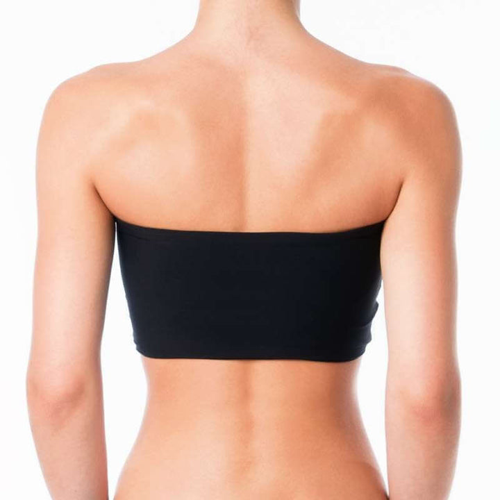 Schwarzes trägerloses Tube-Top für Pole Dance und Hot Yoga