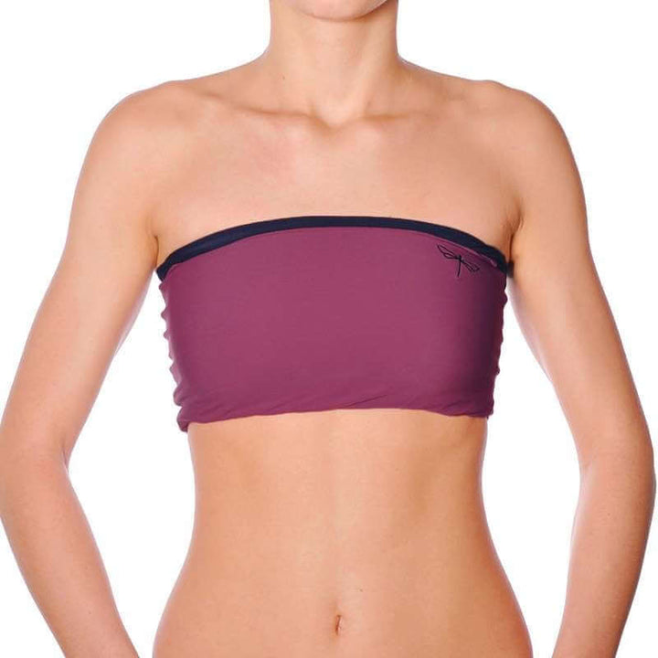 Trägerloses Tube-Top in Rubinrot und Schwarz für Pole Dance und Hot Yoga