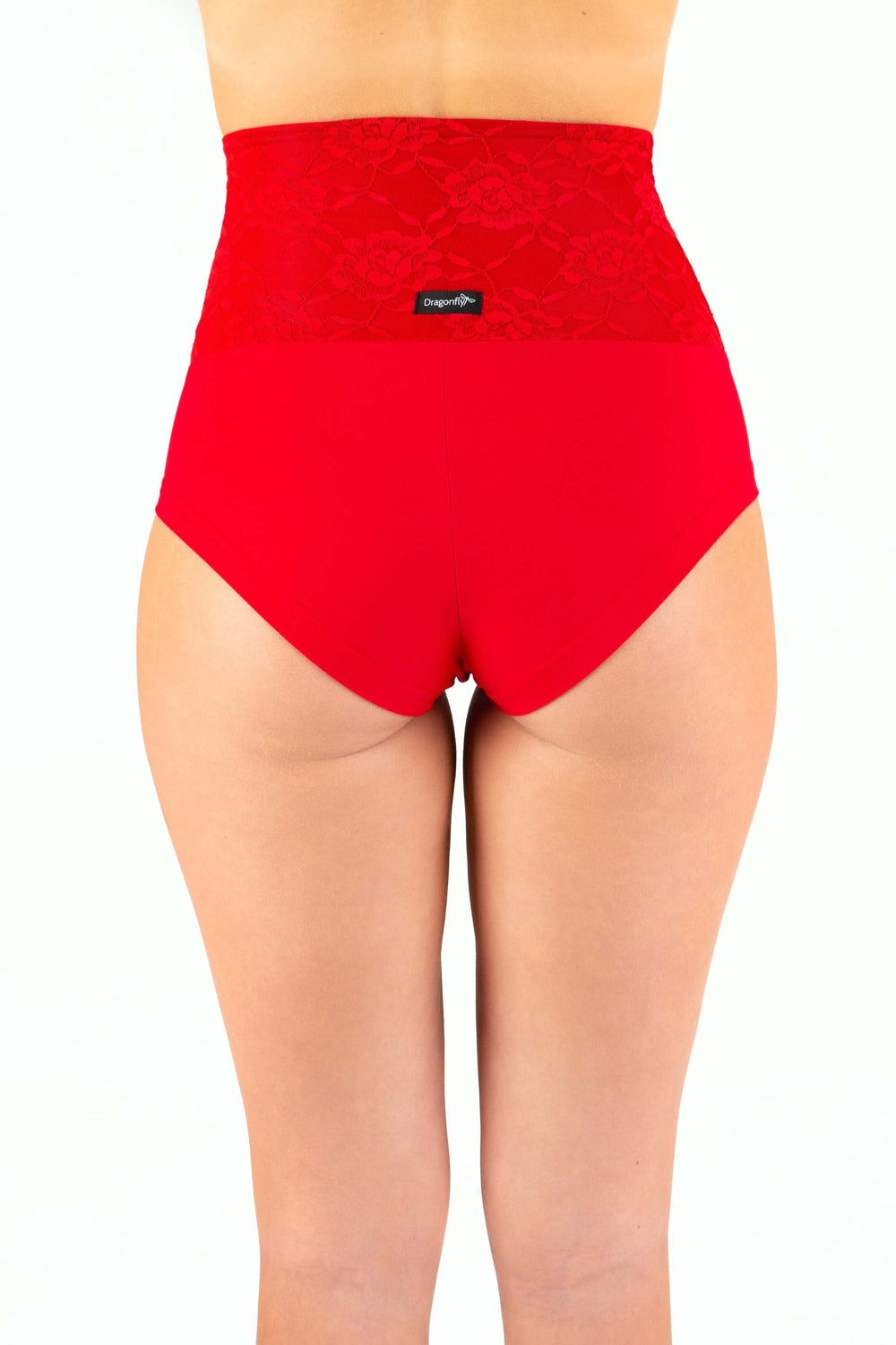 Lace pole shorts Betty | Short pole dance taille haute en dentelle | Color: red lace | Pole Shorts | Dragonfly Pole Dance Clothing and Bikram Hot Yoga Wear
