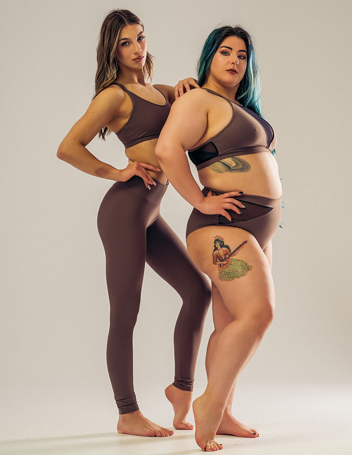 Adriana mid-rise full-length yoga leggings – cocoa