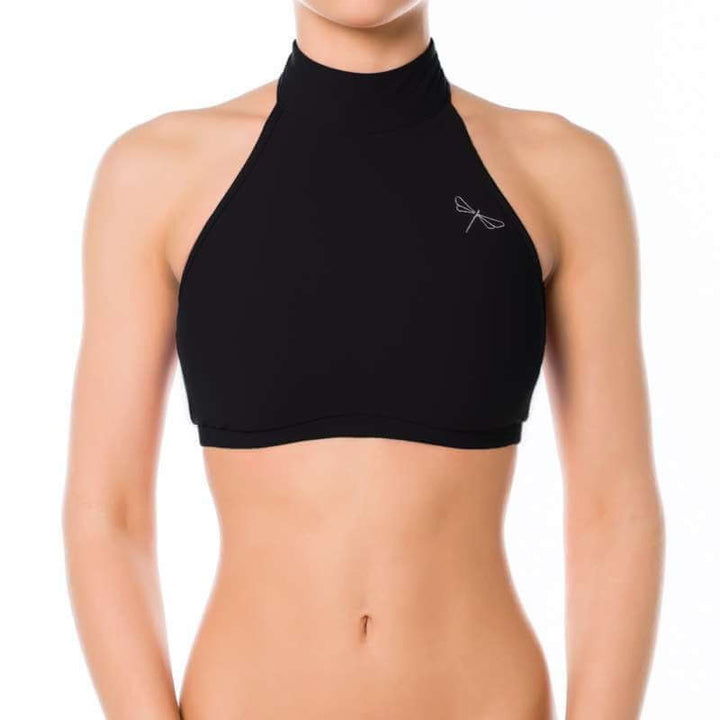 Halter sports bra Lisette | Halter Neck Sports Bra | Color: petrol | Women's sports bra | Dragonfly Pole Dance Clothes and Bikram Hot Yoga Outfit