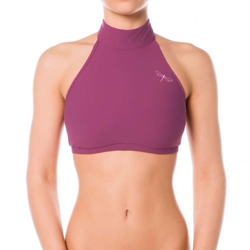 Halter sports bra Lisette | Halter Neck Sports bra | Color: petrol | Women's sports bra | Dragonfly Pole Dance Clothes and Bikram Hot Yoga Outfit