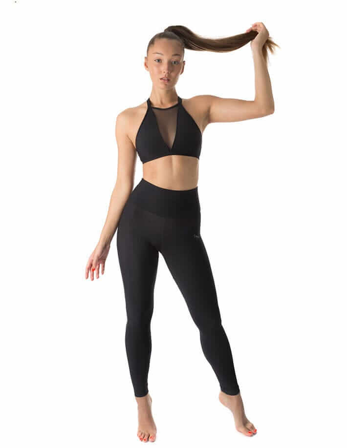 Mesh sports bra Victoria | Sports bra | Color: black / leopard mesh | Women's sports bra | Sportovní podprsenka | Sport-BH | Brassiere sport | Dragonfly Pole Dance Clothes and Bikram Hot Yoga Outfit