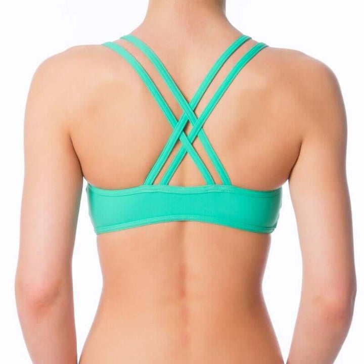 Double shoulder straps sports bra | Sports bra | Color: yellow | Women's sports bra | Dragonfly Pole Dance Clothes and Bikram Hot Yoga Outfit