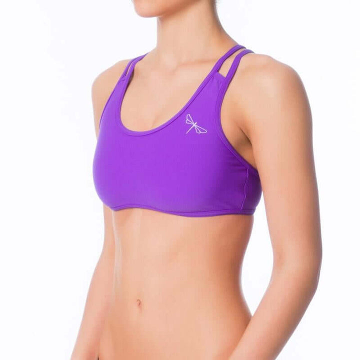 Doppel-Träger Sport-BH | Sports bra | Color: yellow | Women's sports bra | Dragonfly Pole Dance Clothes and Bikram Hot Yoga Outfit